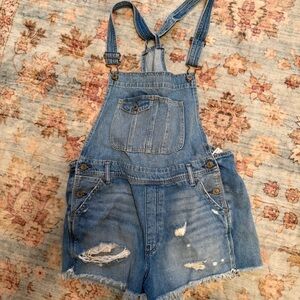 Abercrombie & Fitch Light Blue Denim Overalls